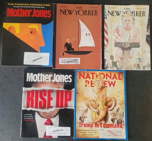 MOTHER JONES/NEW YORKER Set Of 5 Magazines 2017-2018 President Donald ...