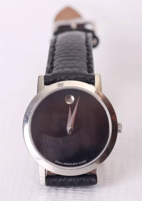 MOVADO Museum Classico Orologio Lusso da Donna Argento con Cinturino in Pelle di Lucertola Nera