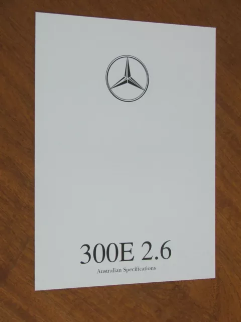 1990 Mercedes-Benz 300E 2.6 original Australian 4 page Specifications folder