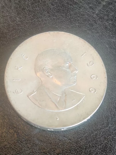 Iri1sh 1966 Padraig Pearse 10 Shillings Irish Silver Coin