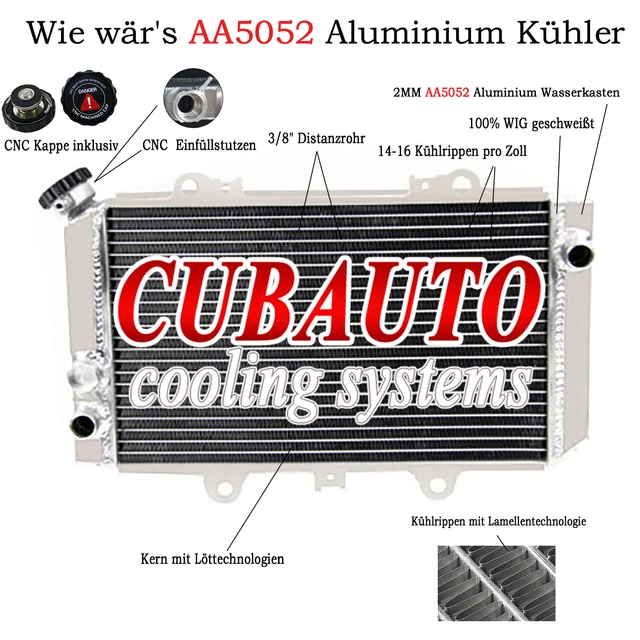 Radiatore Corsa Alluminio Per Yamaha Quad Grizzly 660 YFM660F 2002-2008