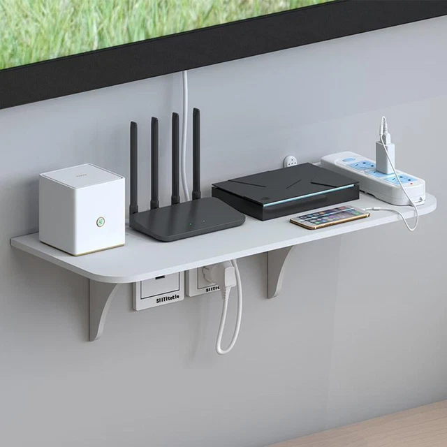 Set da parete box superiore supporto Wifi senza punzonatura per archiviazione di dispositivi elettronici
