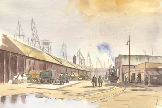 20th Century Watercolour - Industrial Scene