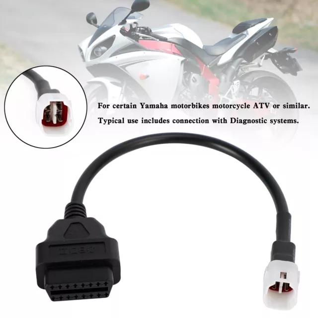 4 Pin to OBD2 Cable Diagnostic Adapter Connector Fit For Yamaha R1 R6 MT09 A1