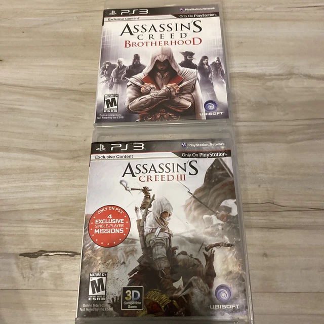 PLAYSTATION 3 ASSASSINS Creed III & Brotherhood PS3 2 Spiel Set Discs