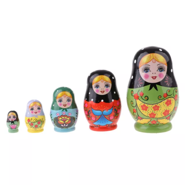 Russische Matroschka Babuschka Matrjoschka Holz Puppe Kinder Spiezeug Kit 5tlg 2