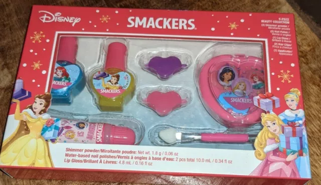 NIB Smackers Disney Princess 9 Piece Beauty Collection Nail Polish Lip Gloss NEW