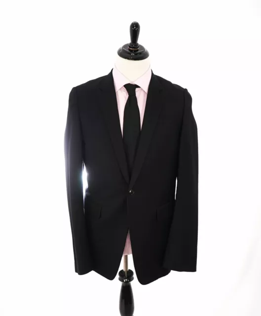 $1,170 HELMUT LANG - Black Blazer Pure Wool Functioning Buttons Blazer - 40L