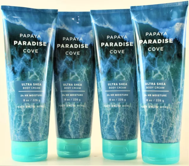 QTY 4 - Bath & Body Works PAPAYA PARADISE COVE Body Cream Lotion Moisturizer 8oz