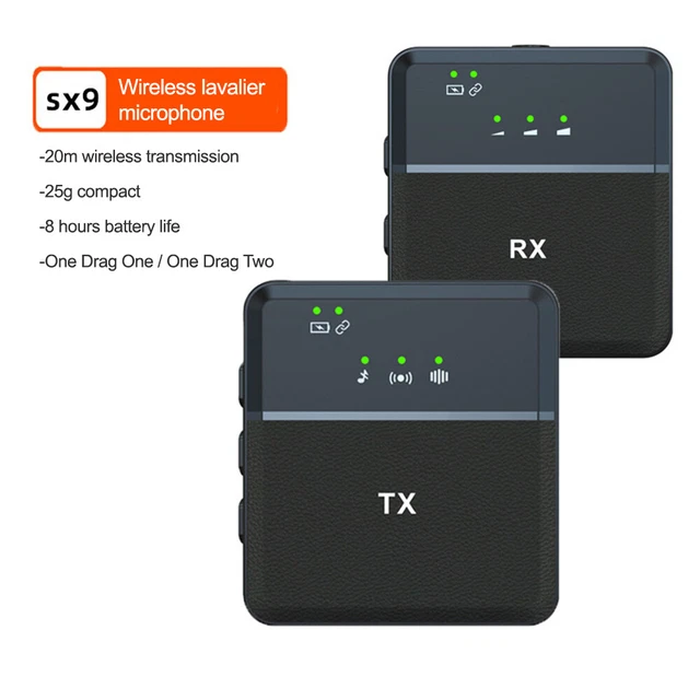 2.4GHz Wireless Lavalier Microphone System for Phone Laptop Noise Reduction Mic