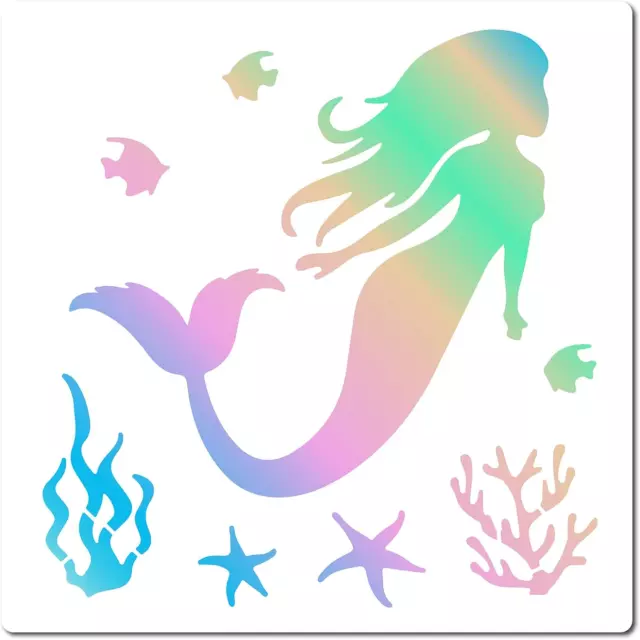 Mermaid Stencils Coral Templates Aquatic Plants Starfish Fish Sea Creatures Reus