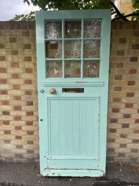 Reclaimed Old Edwardian Victorian Wooden Panel Front Door 2130mm x 905mm