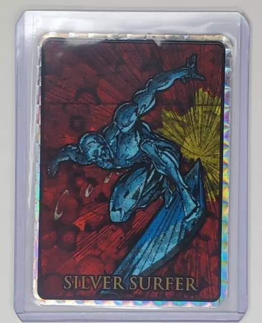 Vintage Silver Surfer Marvel Master Pieces Vending Machine  Sticker Prism 1992