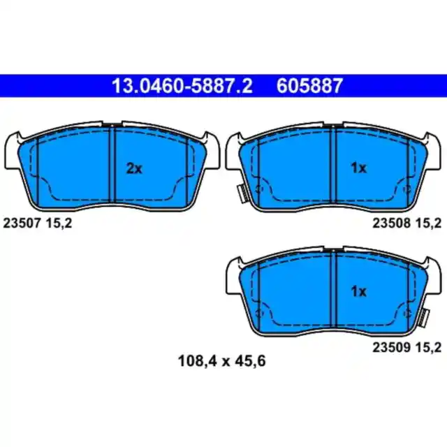 Bremsbelagsatz Scheibenbremse ATE 13.0460-5887.2 für Daihatsu Copen Sirion