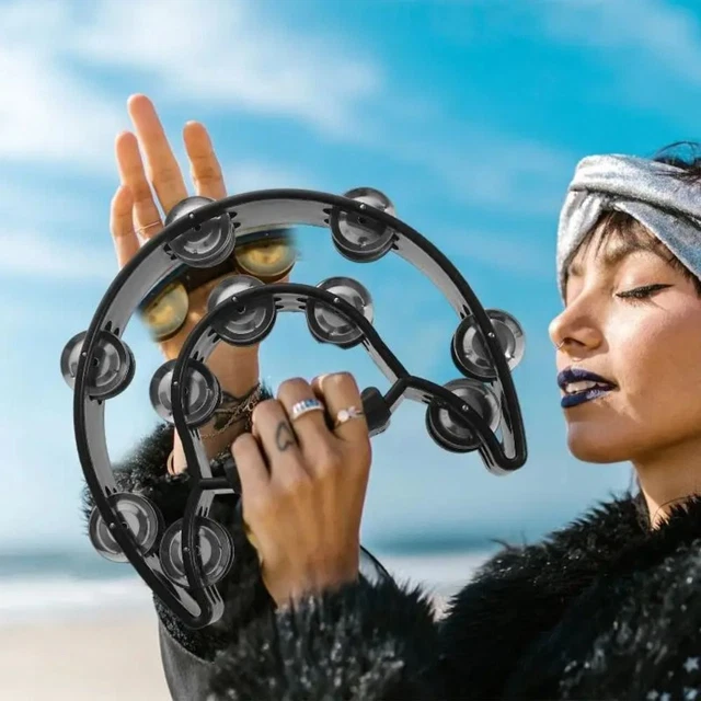 Musical Orff Tambourine Double Layer Hand Ring Tambourine  KTV