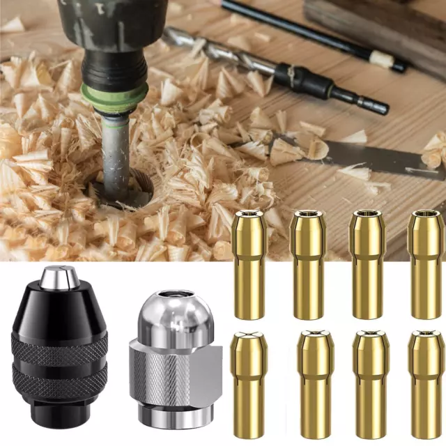 Drill Chuck Collet Set for DREMEL Drill Bit Chuck Shank Rotary Tool Quick Change