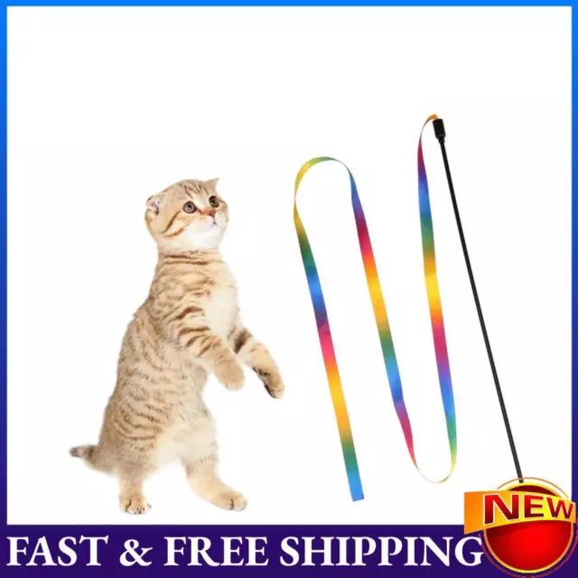 Rainbow Cloth Ribbon Cat Catcher Teaser Toys Chromatic for Indoor Pet Playthings