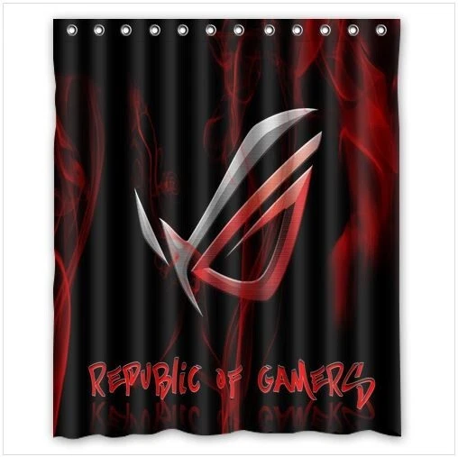 HOT ASUS Republic Of Gamers Shower Curtain 60 x 72 Inch Waterproof With Hooks