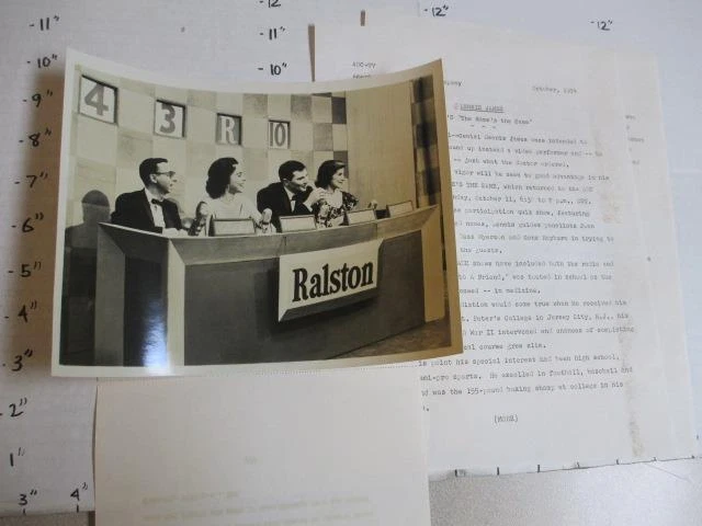 ABC TV game show promo photo 1954 NAME'S THE SAME Arnold Stang Bess Meyerson