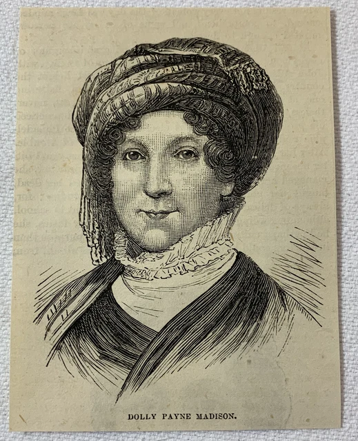 1877 Rivista Incisione ~ Dolly Payne Madison