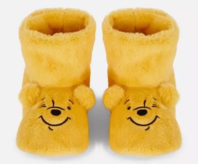 Disney Winnie The Pooh Classic Yellow Slipper Socks UK Shoe Size 2-5