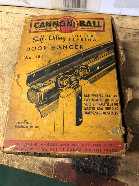 New Antique Starline Inc Cannonball No. 384-D Barn Door Hangers Set Of 2 Rollers