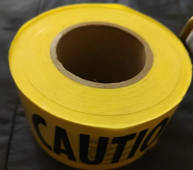 CAUTION TAPE BIG ROLL Only Used A Small Amount Halloween Construction Security