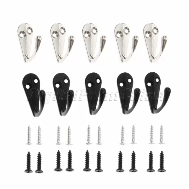 5Pcs Vintage Single Hook Metal Coat Bag Clothes Robe Hat Hanger Holder Organizer