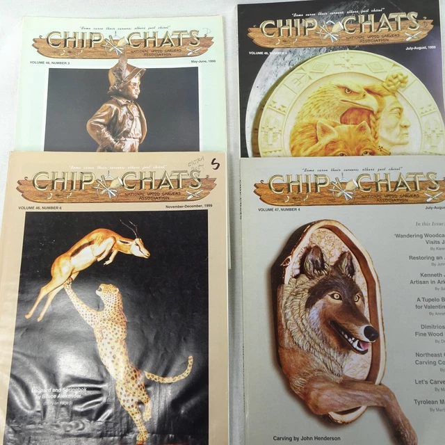 Revista Chip Chats 4 números 1999 2000 talla en madera