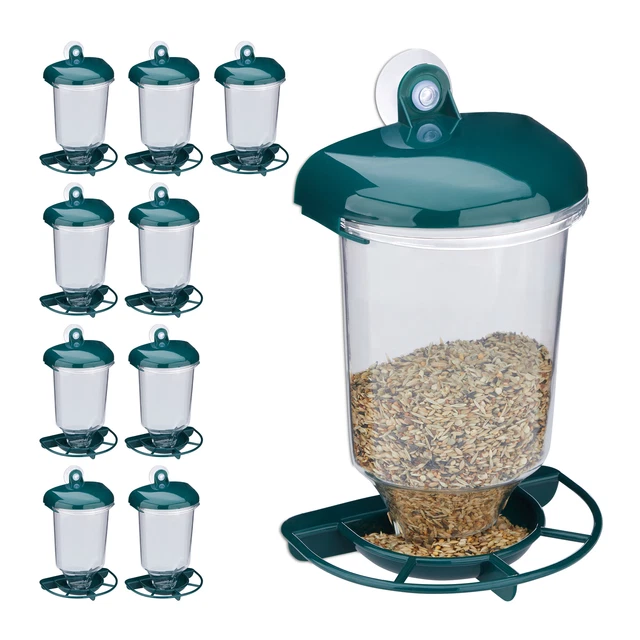 Mangeoire oiseaux lot 10 Distributeur graines Silo suspendre fenêtre jardin