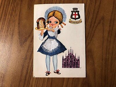 CARTOLINA COSTUME DELLA VAL PUSTERIA ALTO ADIGE CON RICAMO NON VIAGGIATA 