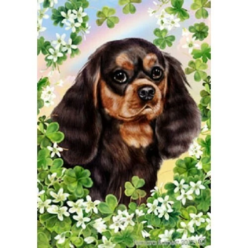 Clover House Flag - Black and Tan Cavalier King Charles Spaniel 31034