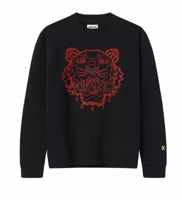 Kenzo Limited Edition Tiger Logo Embroidered Chinese New Year Black Sweatshirt