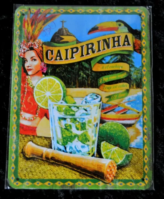 Nostalgic Art  Blechschild COCKTAIL-TIME CAIPIRINHA 15 x 20 , Neu