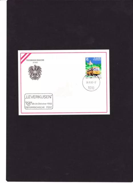Österreichische Ausstellungskarte " Leverkusen " vom 28.-31.10.1982, siehe Scan