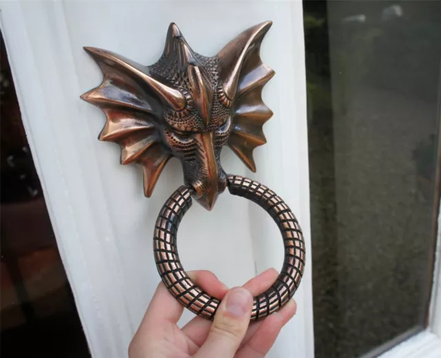 Dragon Door Knocker in Antique Copper