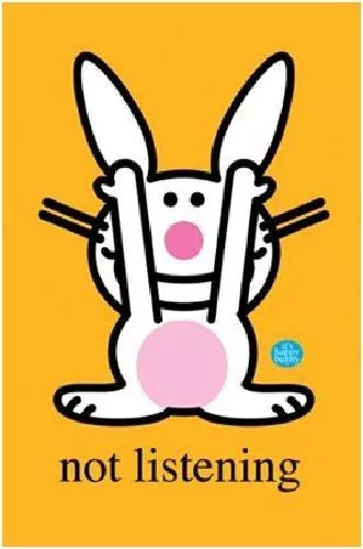 Jim Benton Its Happy Bunny Not Listening Poster Print New 22X34 Free Shipping