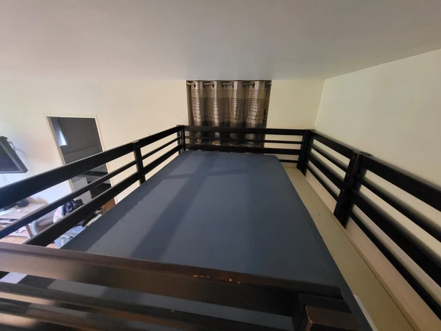 Lit Mezzanine Alinéa 2 Places 140x200 Cm - Métal Anthracite Avec Matelas