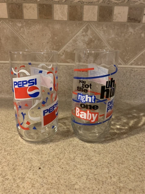 Vintage Diet Pepsi 16.5 oz Glass You Got The Right One Baby - Diner - Set Of 2