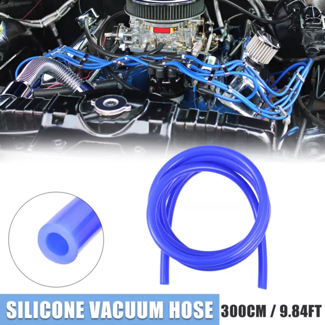 300cm 9.84ft Blue Car Silicone Air Hose Pipe Tubing 14mm OD 8mm ID Universal