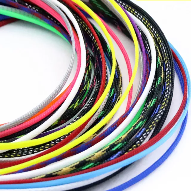 Coloured PET Expandable Braid Sleeving Flexible Wire Mesh Sleeve Cord Protector