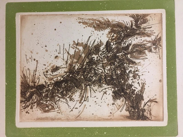 Tres belle gravure de john Levee  signé expressionisme abstrait usa 1960