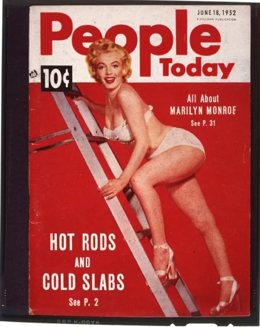 Marilyn Monroe Vintage People Today Magazine Cover 4x5 Transparency Swimsuit