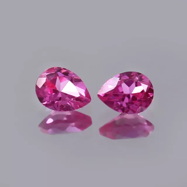 AAA Natural Flawless Ceylon Pink Sapphire Loose Pear Gemstone Cut Pair 4x3 MM