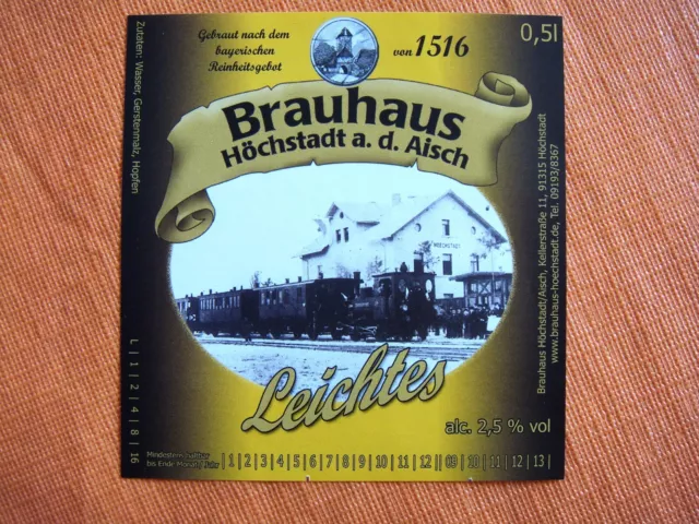 GERMANY beer label - Brauhaus HÖCHSTÄDT  with train