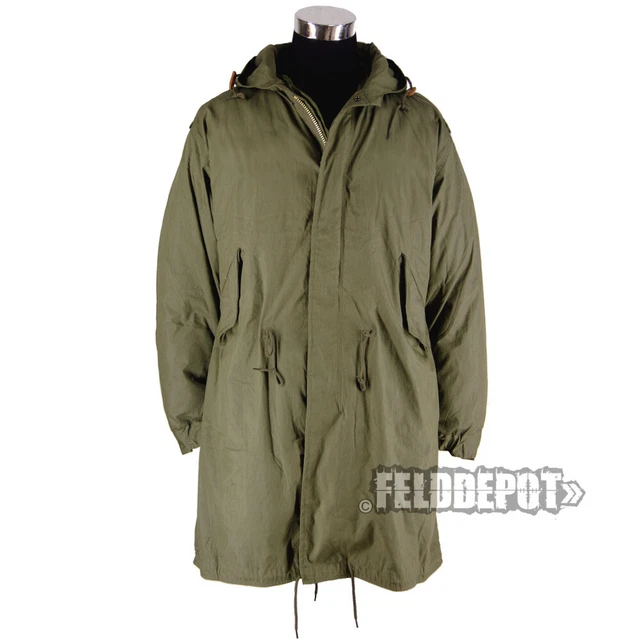 Parka Militaire US M51 Fishtail Style Feldparka Avec Capuche - Taille L Olive - Neuf Avec étiquette