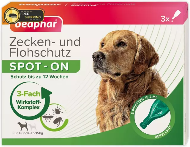 BEAPHAR - Zecken- Und Flohschutz SPOT-ON Für Hunde Über 15Kg - Repellent Gegen F