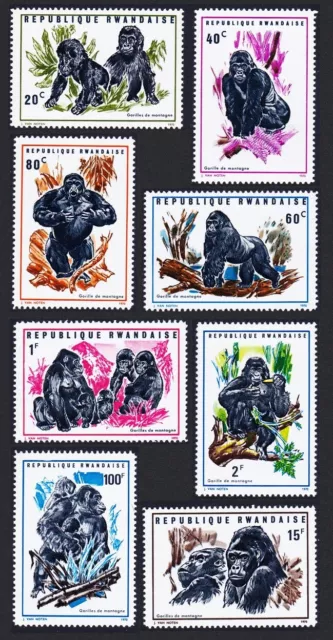 Ruanda Gorillas of the Mountains 8v 1970 nuovi di zecca sg#369-376 sc#359-366 cv £16,25