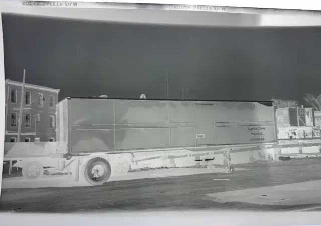 Original Negative Canadian Pacific Rwys Piggyback Express Truck Ottawa 1940'S