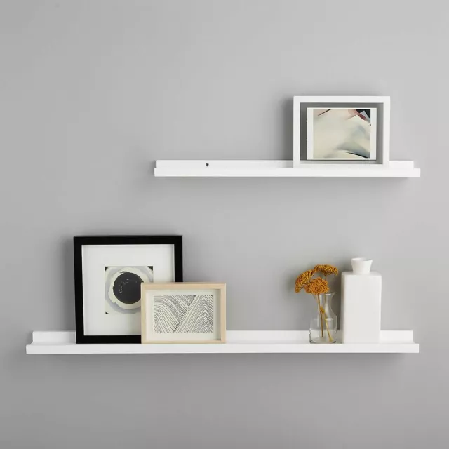 Set of 2 Floating Wall Shelves Picture Ledge Display Rack Book Hanging Shelf New 2